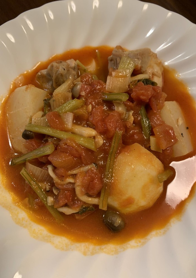 蕪とチキンの和風トマト煮込み-レシピのメイン写真