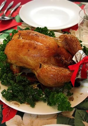 クリスマス用の一羽丸ごと照り焼きチキン-レシピのメイン写真