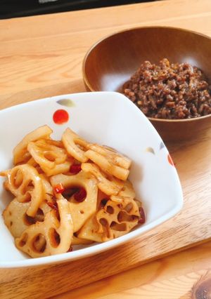 1つの鍋で2品！蓮根のきんぴら&肉そぼろ-レシピのメイン写真