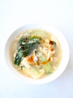 身体温まる【青梗菜と卵のとろみスープ】-レシピのメイン写真