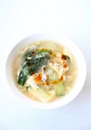 身体温まる【青梗菜と卵のとろみスープ】-レシピのメイン写真