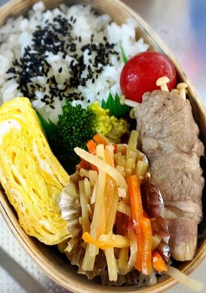 えのきの豚しゃぶ肉巻き弁当-レシピのメイン写真