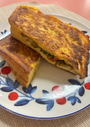 【朝食】クロックムッシュ風夏野菜サンド-レシピのメイン写真