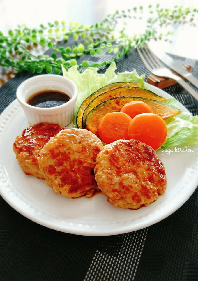 簡単節約☆厚揚げ入り照り焼きハンバーグ。-レシピのメイン写真