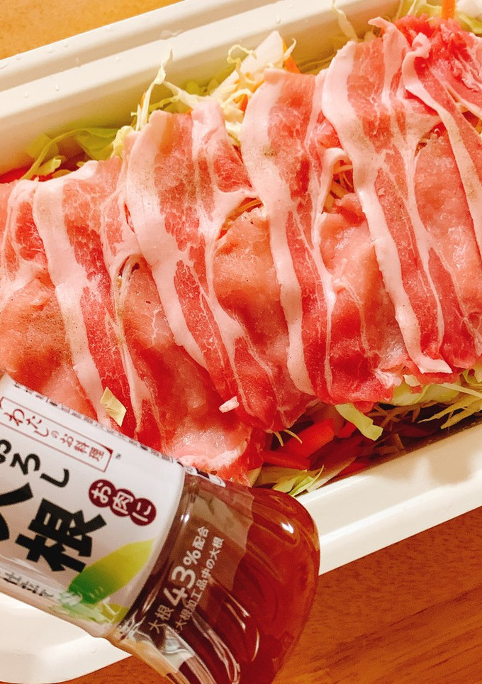 わたしのお料理で野菜たっぷり簡単蒸しゃぶ-レシピのメイン写真