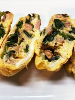 ほうれん草ベーコン卵焼き(オムレツ?)-レシピのメイン写真
