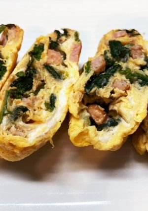 ほうれん草ベーコン卵焼き（オムレツ？）-レシピのメイン写真