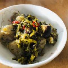 รูปของ こんにゃくの高菜炒め♪簡単味付け！