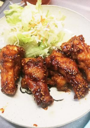 旦那絶賛☆手羽元のヤンニョンチキン-レシピのメイン写真