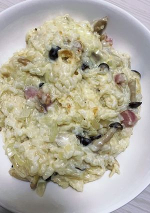 きのことベーコンのチーズリゾット-レシピのメイン写真