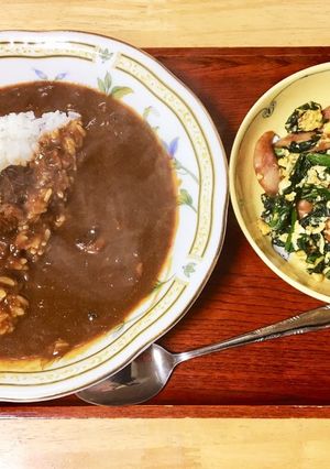 カレーライスとほうれん草炒め-レシピのメイン写真