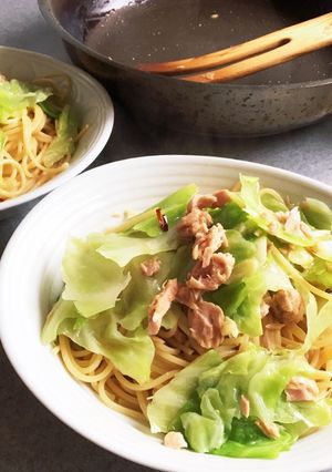 味付け簡単★ツナとキャベツの牡蠣醤油ペペ-レシピのメイン写真