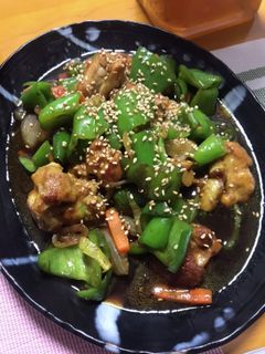 鶏モモ肉とピーマンの甘辛カレー炒め-レシピのメイン写真