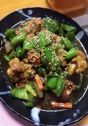 鶏モモ肉とピーマンの甘辛カレー炒め-レシピのメイン写真