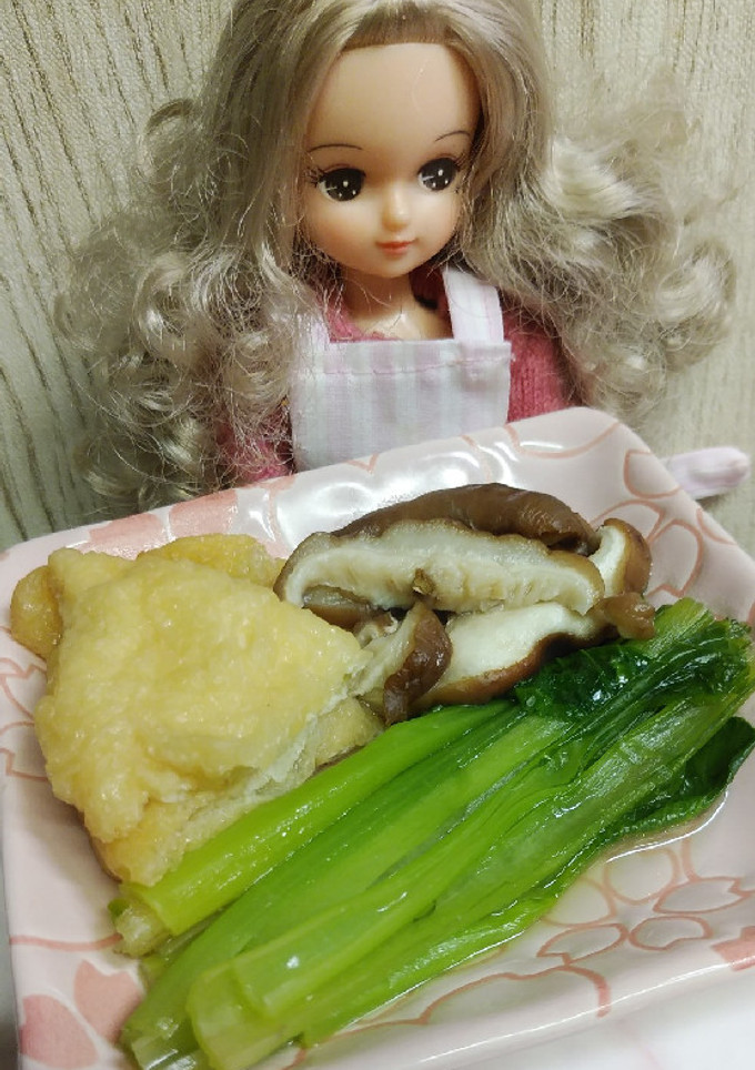 リカちゃん♡揚げさん椎茸小松菜の軸煮物-レシピのメイン写真