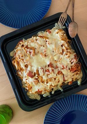 *スパピザ(スパゲッテイのピザ風)*-レシピのメイン写真