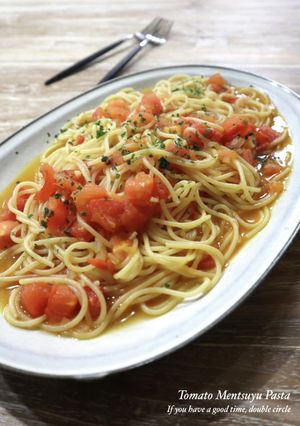 トマトのめんつゆ和風パスタ-レシピのメイン写真