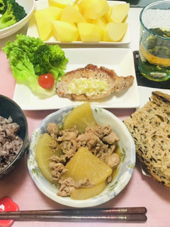 豚ロースネギ塩だれ・豚こま大根夕飯献立-レシピのメイン写真