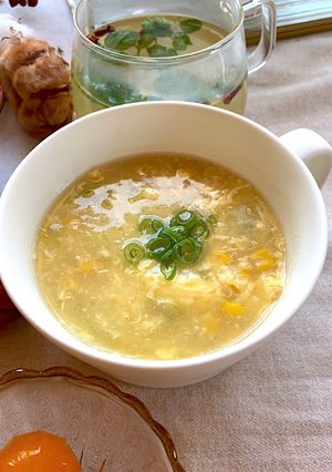 卵と粒々コーンスープ-レシピのメイン写真
