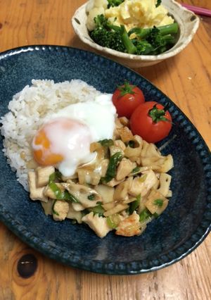 シャキシャキ蓮根と鶏胸肉の甘辛丼-レシピのメイン写真