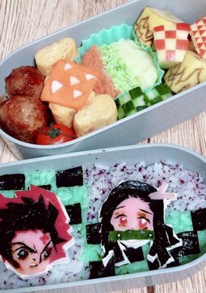 鬼滅の刃【炭治郎・ネ豆子】キャラ弁-レシピのメイン写真