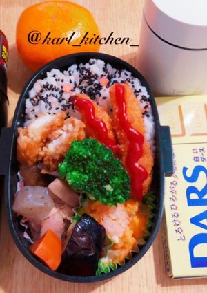 簡単エビフライ筑前煮スープジャー弁当覚書-レシピのメイン写真