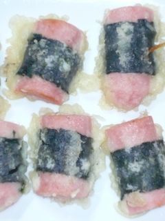 お弁当に♪魚肉ソーセージの海苔巻き揚げ-レシピのメイン写真