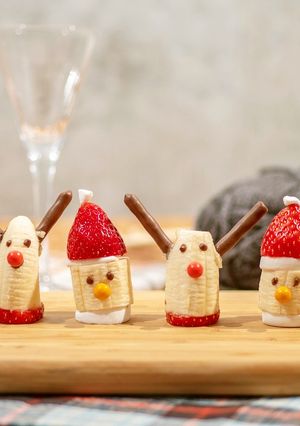 クリスマスに♥バナナサンタ＆トナカイ-レシピのメイン写真