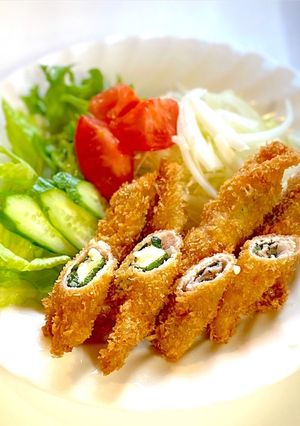 豚肉（鶏肉）のチーズと梅肉のロールカツ-レシピのメイン写真