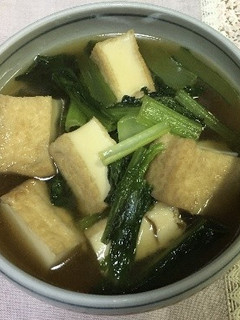 厚アゲとこまつなの煮物★東備NPO-レシピのメイン写真