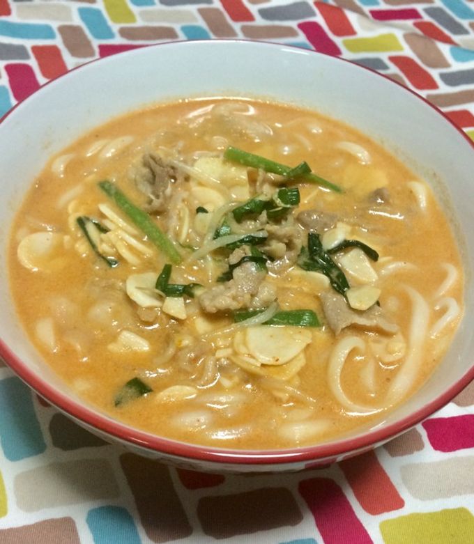 超簡単☆甘辛クリーミーコチュジャンうどん-レシピのメイン写真