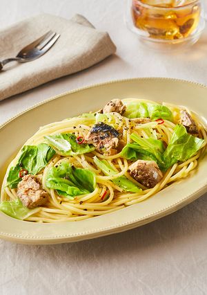 白だしで出来る！キャベツのサバ缶パスタ-レシピのメイン写真