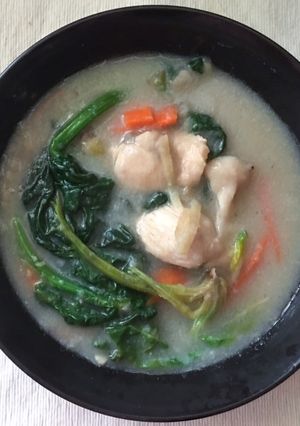 ちぢみほうれん草のれんこんポタージュ鍋-レシピのメイン写真