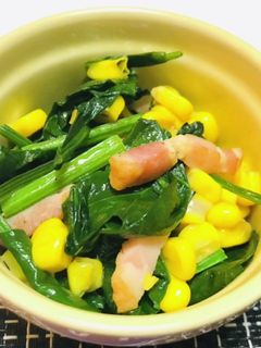 厚切りベーコンとほうれん草のバター炒め-レシピのメイン写真