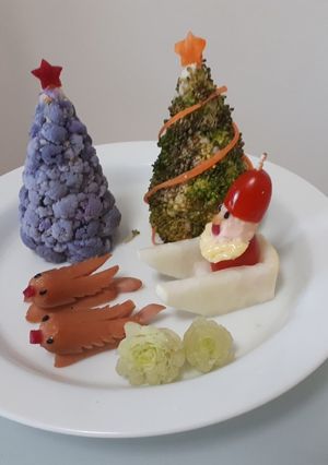 簡単クリスマスのサンタとソリ-レシピのメイン写真