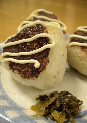 ネギ＆にんにく味噌の焼きおにぎり☆-レシピのメイン写真