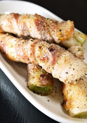 切り込みで食べやすい白ねぎの豚ばら肉巻き-レシピのメイン写真