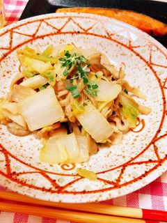 簡単♡白菜と豚バラ肉の味噌バター炒め-レシピのメイン写真