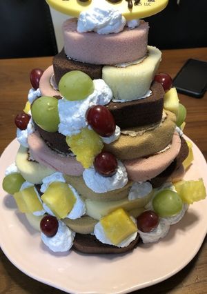ロールケーキタワー-レシピのメイン写真