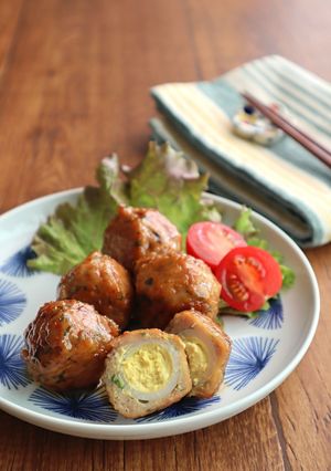 うずらの卵入り♪鶏生姜つくねの照り焼き-レシピのメイン写真