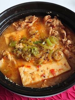 豆腐と豚肉の辛味噌煮込み-レシピのメイン写真