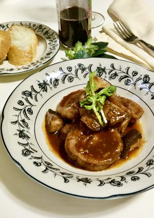 へそ大根と豚ヒレ肉の簡単赤ワイン煮♪-レシピのメイン写真
