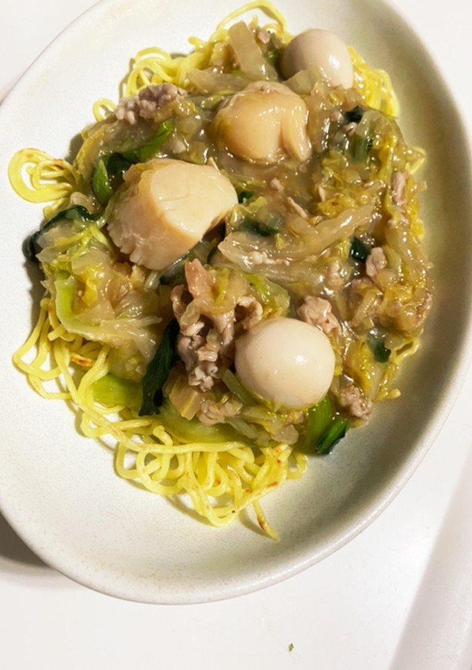 白菜の水分で作る帆立のあんかけ焼きそば-レシピのメイン写真