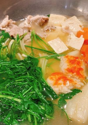 あったかセリと豚肉の塩ちゃんこ鍋-レシピのメイン写真