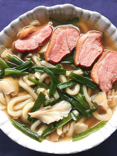 業スーの合鴨ロース、ニラ、舞茸で鴨南蛮風-レシピのメイン写真