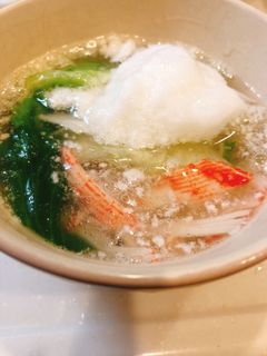 カニカマとレタスの淡雪スープ-レシピのメイン写真