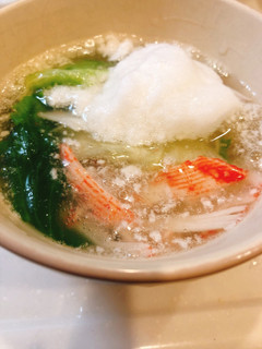 カニカマとレタスの淡雪スープ-レシピのメイン写真