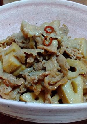 豚肉とれんこんの炒め煮-レシピのメイン写真