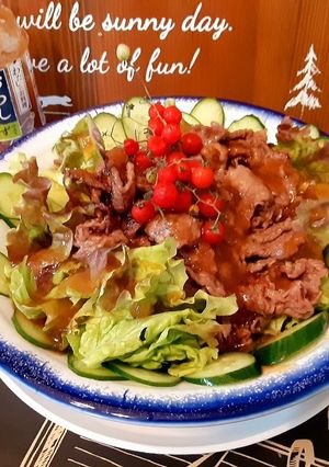 味付け不要!焼きぎゅうのおろしだれサラダ-レシピのメイン写真