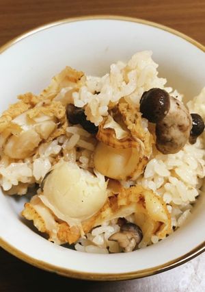 ホタテと椎茸の炊き込みご飯-レシピのメイン写真
